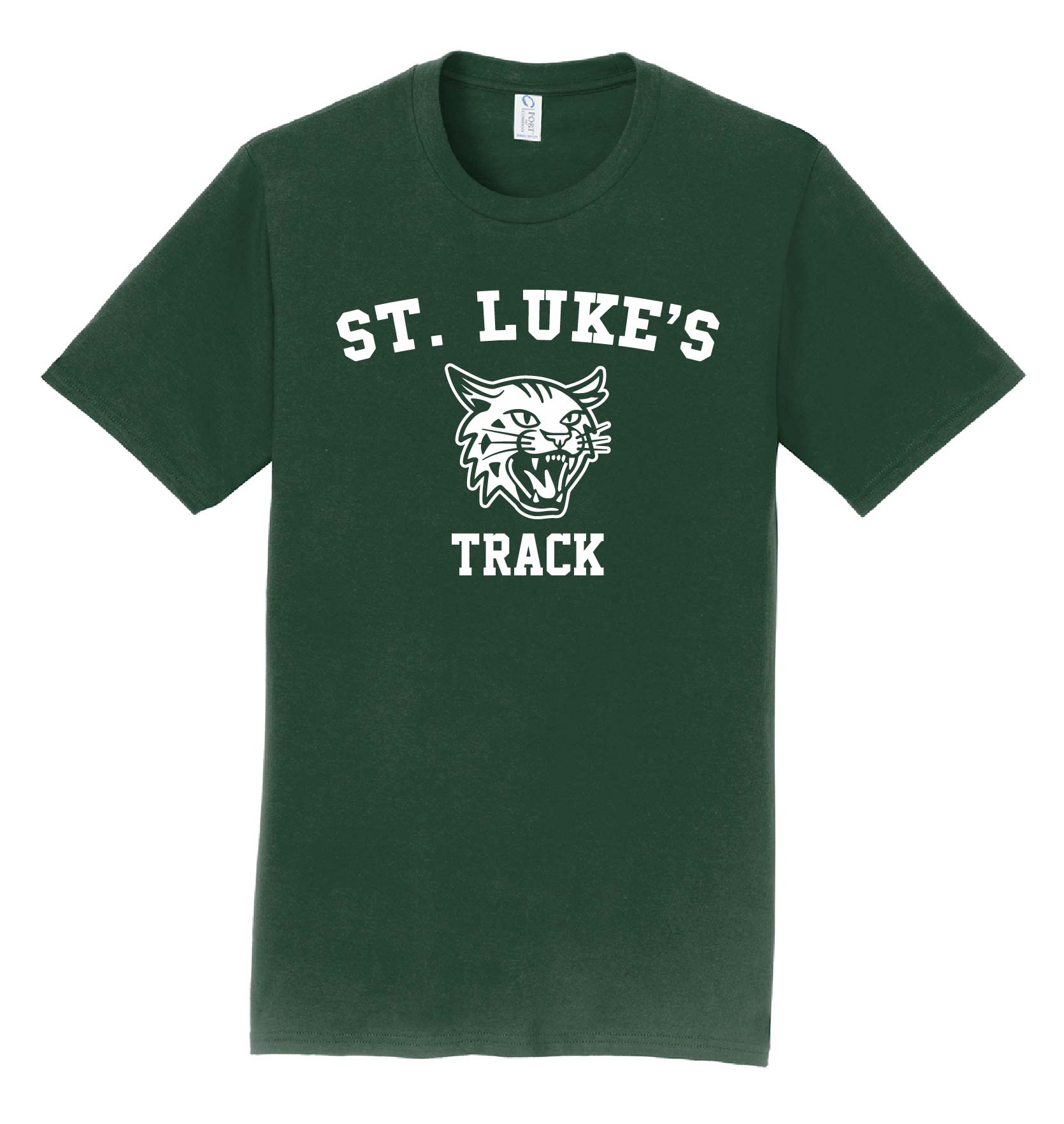 Track adult tee with name on the back | St.Lukes Lutheran School