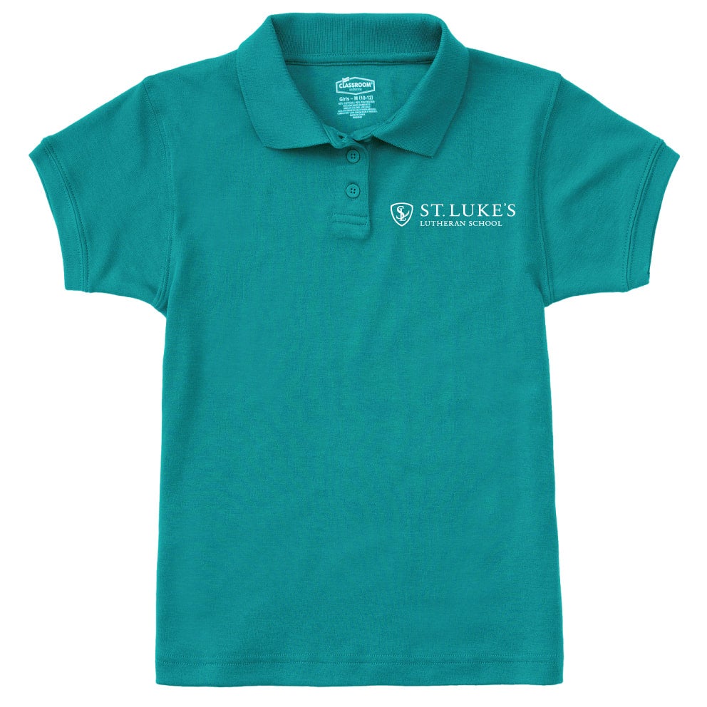 girls teal polo